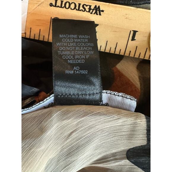 Ashley Stewart Blouse Plus Size 18/20 Tie Back Ruffles Multicolor - Picture 6 of 6